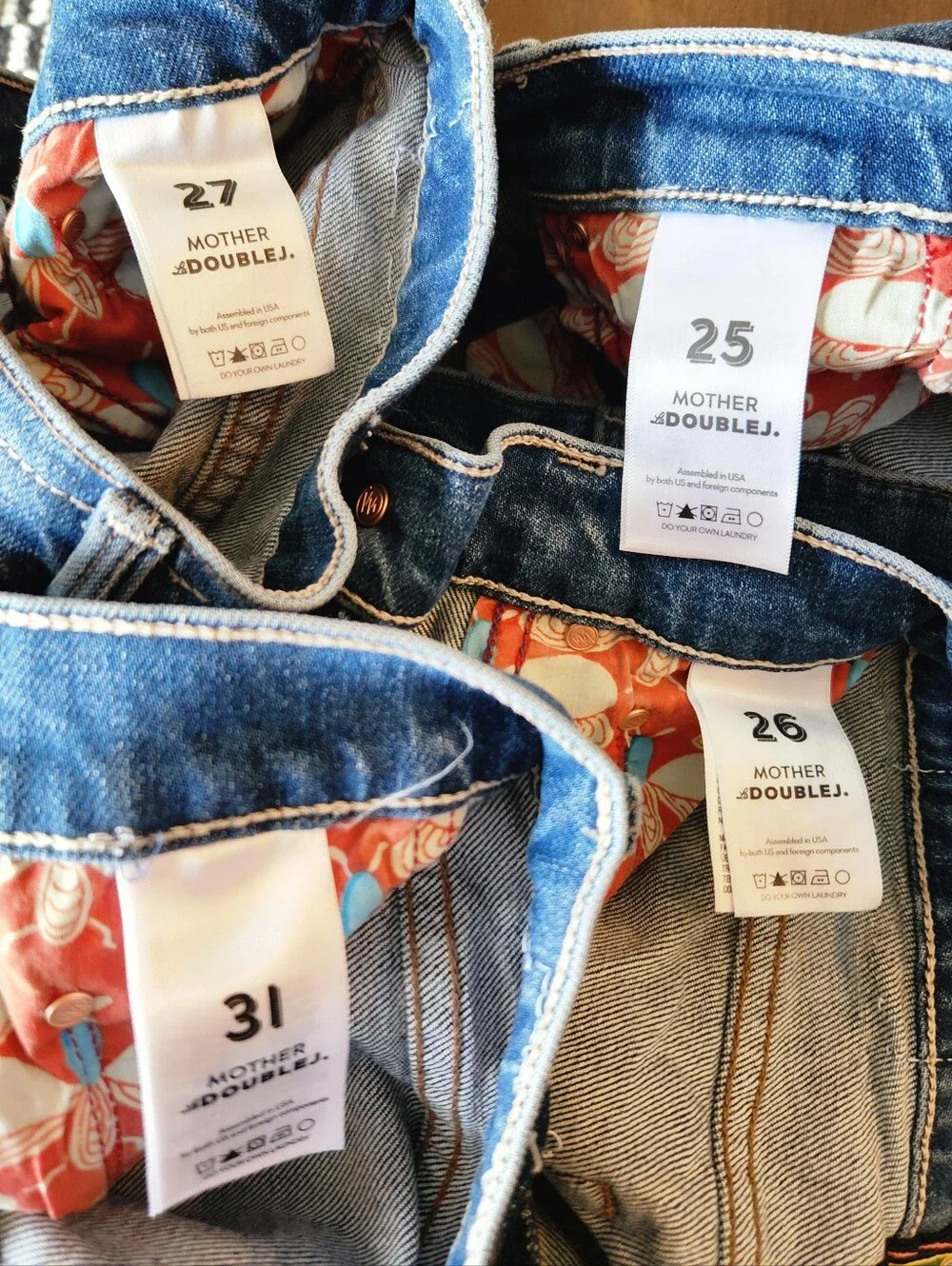LADOUBLEJ x MOTHER The Tomcat Roller Jeans Deep in The Pacific NEW NWT - Picture 7 of 9